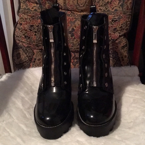 Zara Platform Boots. Patent Leather size 41/11 - Picture 8 of 8